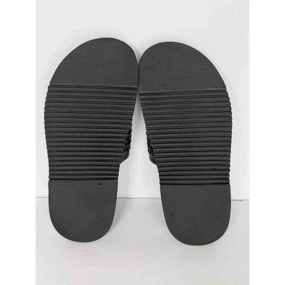 Steve Madden P-ONYX Black Woven Slide Sandals Men's Size 11M EUC Comfort Travel
